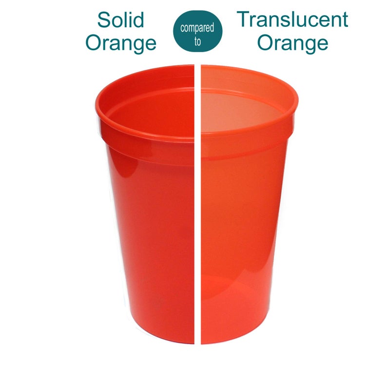 Rolling Sands 16 Oz Reusable Plastic Stadium Cups  Bulk 50 Pk  USA Made  BPA-Free Dishwasher Safe Plastic Tumblers  Translucent Orange - Image 3