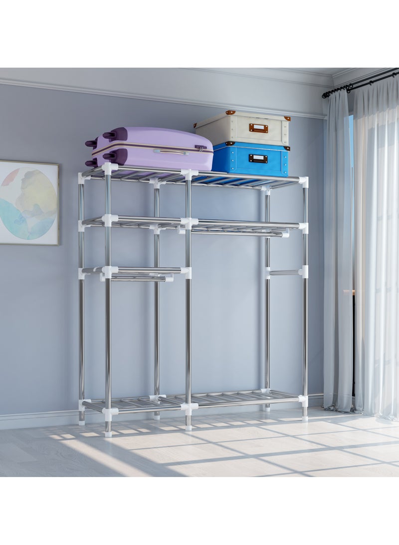 Portable Clothing Wardrobe With Storage Cupboard Organiser 123*170*45  - Image 5