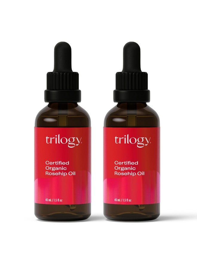 تريلوجي ثنائي زيت ثمر الورد العضوي المعتمد للتغذية المكثفة يحسن مظهر الندبات وعلامات التمدد والخطوط الدقيقة والتجاعيد 1.5 أونصة سائلة لكل منهما - Image 1