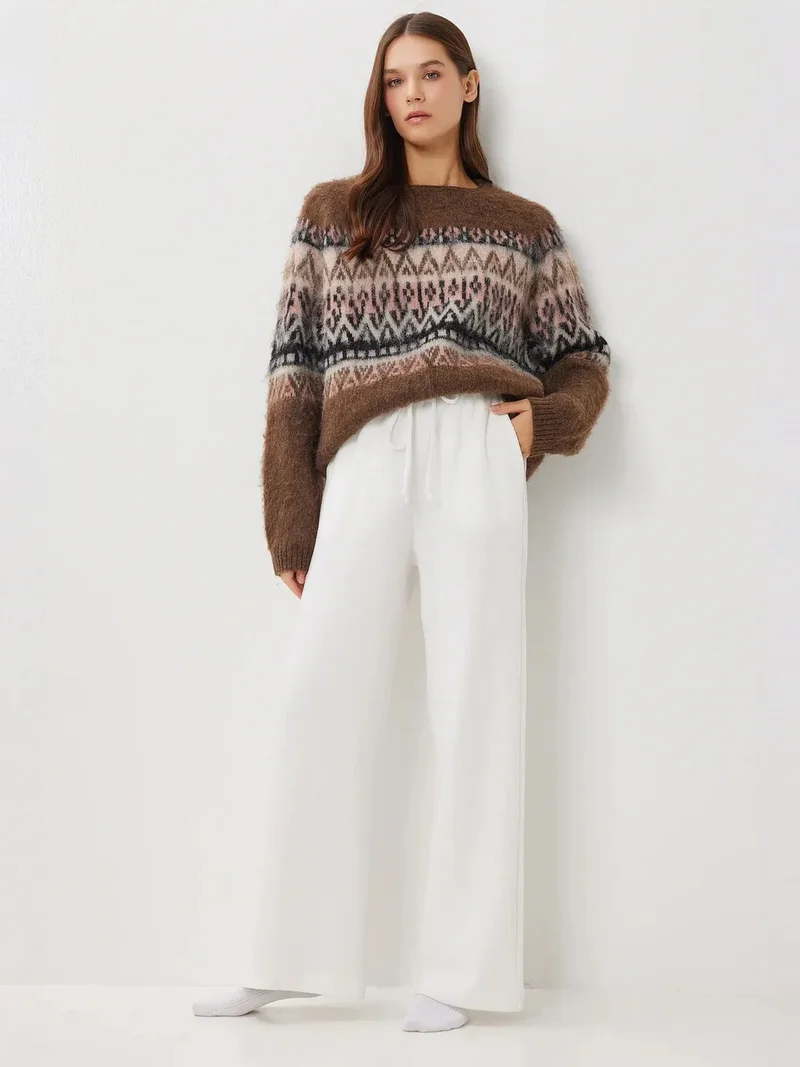 السعادة في إسطنبول ISTANBUL Wide Leg Jogger Pants with Drawstring Closure