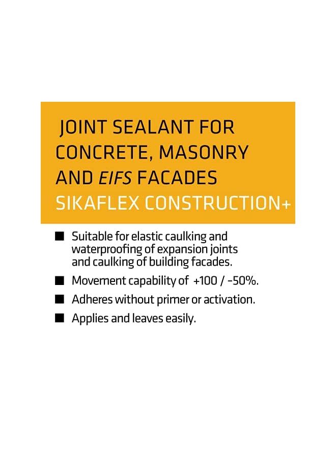SIKA مانع تسرب مرن متعدد الأغراض من Construction+، رمادي اللون، للمفاصل الخرسانية والمسبقة الصنع. مانع تسرب، مقاوم للرطوبة. مرن. 600 مل. الاستخدام - Image 3