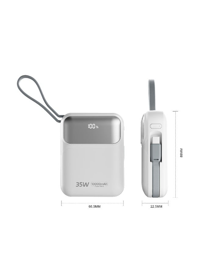 Starfire 10000mAh Power Bank, 35W Super Fast Charging, Built-In Lightning & Type-C Cables, LED Digital Display, Compact Mini Portable Charger for iPhone, Samsung & Android - Image 4