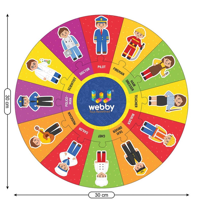 Webby Wooden Professions Jigsaw Puzzle for Boys & Girls, 13 Pcs - Image 4