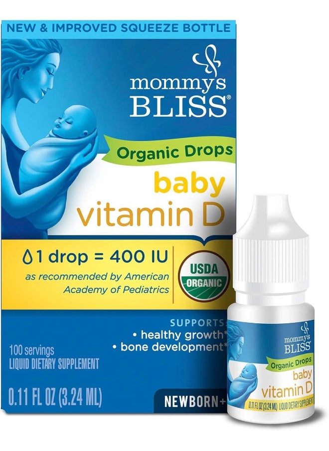 Mommy's Bliss Vitamin D, Organic Drops, Newborn +, 0.11Fl. Oz - 3.24  - Image 1