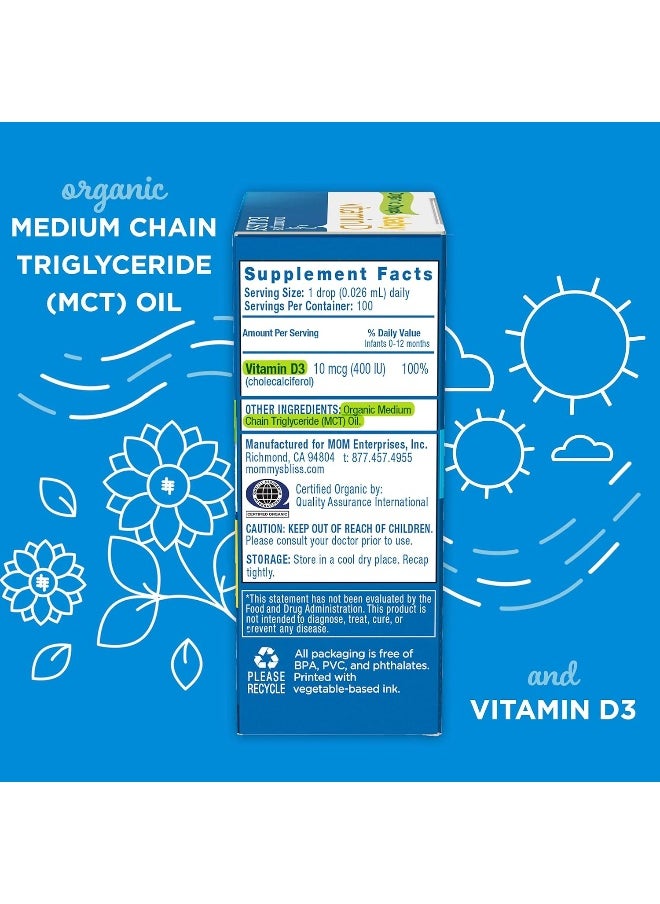 Mommy's Bliss Vitamin D, Organic Drops, Newborn +, 0.11Fl. Oz - 3.24  - Image 2