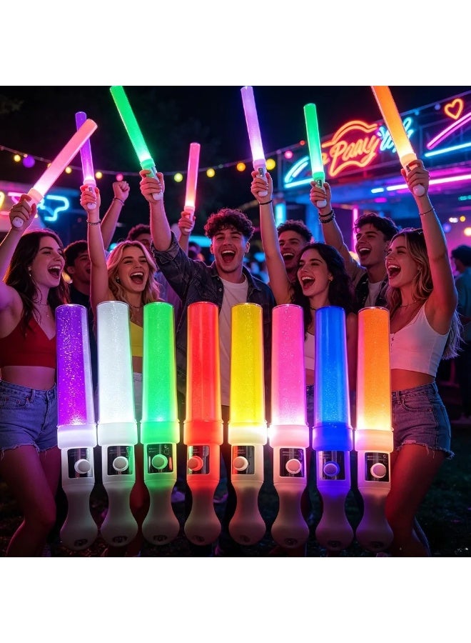 10 Pcs Multi-Color LED Light Sticks Battery Powered Flashing Fluorescent Rods for Parties & Concerts - Image 1