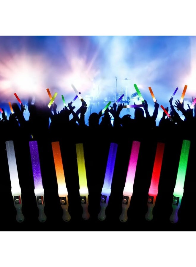 10 Pcs Multi-Color LED Light Sticks Battery Powered Flashing Fluorescent Rods for Parties & Concerts - Image 2