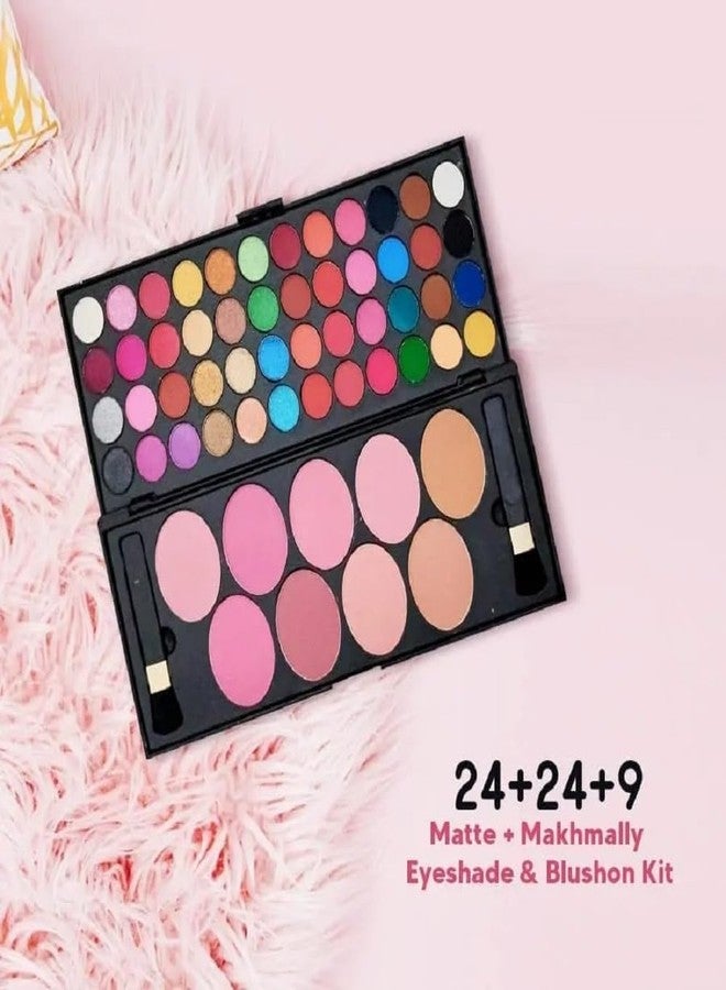 PROTYA 48 Colors Professional 48-Color Eyeshadow Palette & 9-Blush Beauty Ensemble with Brushes - Image 4