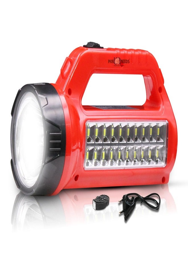 Pick Ur Needs Home Rechargeable Emergency Led Torch Search Light 50W + 20 SMD Side LED Charging Torch - Image 1