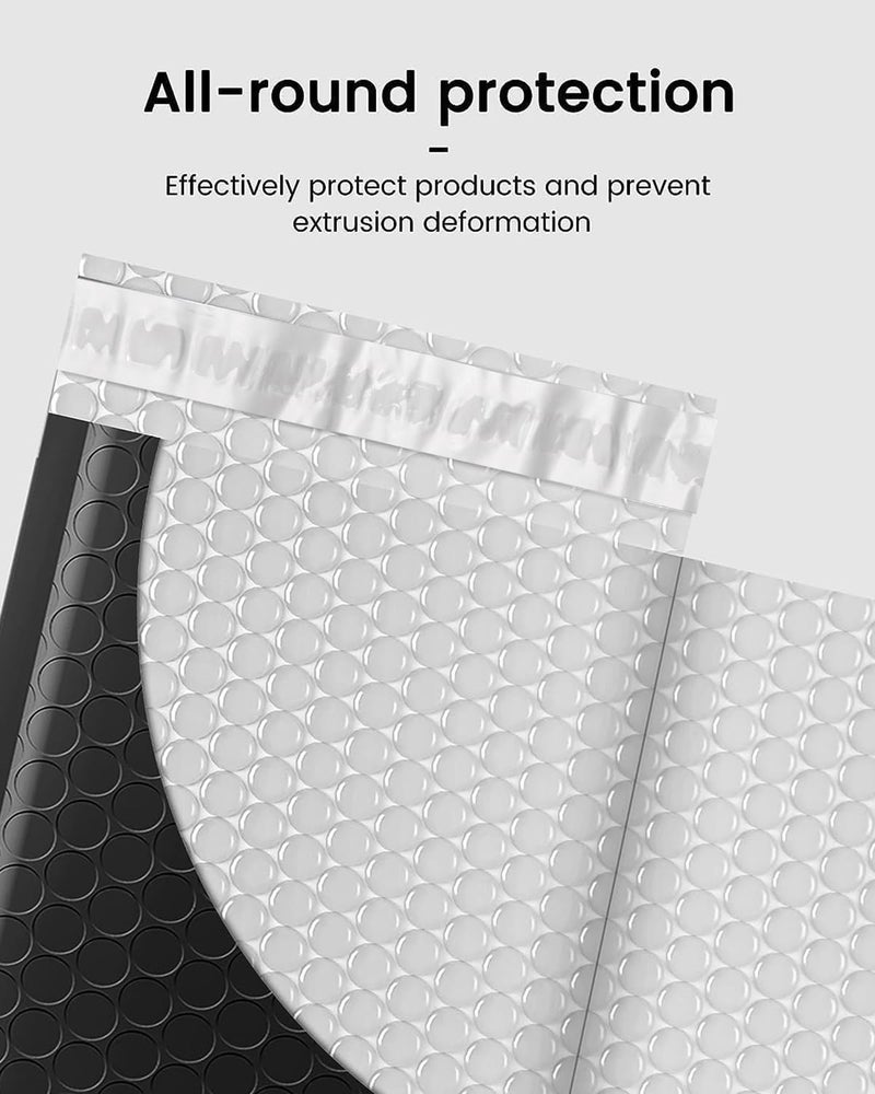 GSSUSA 100 Pack Bubble Mailers 6x10 Inches Bubble Mailer Usable Size 6x9" Envelopes Small Packaging Mailing Envelope Bags Shipping Bag Bulk Pack Self Seal Package Mail Packing Business Supplies, Black - Image 3