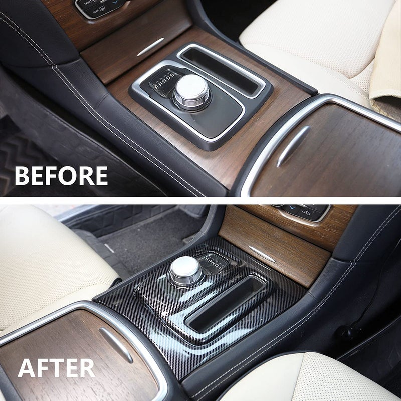 Crosselec Carbon Fiber Central Control Gear Shift Panel Trim Fit For Chrysler 300 2015-2021 - Image 5