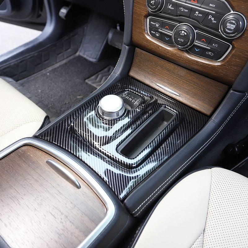 Crosselec Carbon Fiber Central Control Gear Shift Panel Trim Fit For Chrysler 300 2015-2021 - Image 4