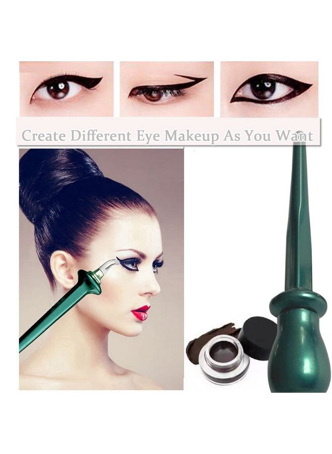 Eyeliner Applicator Kit, Eyeliner Tool With Eyeliner Cream Reusable Silicone Eye Liner Tool Waterproof Eyeliner Easy Noskip Eyeliner (Eyeliner Tool +Brown Eyeliner Creams)