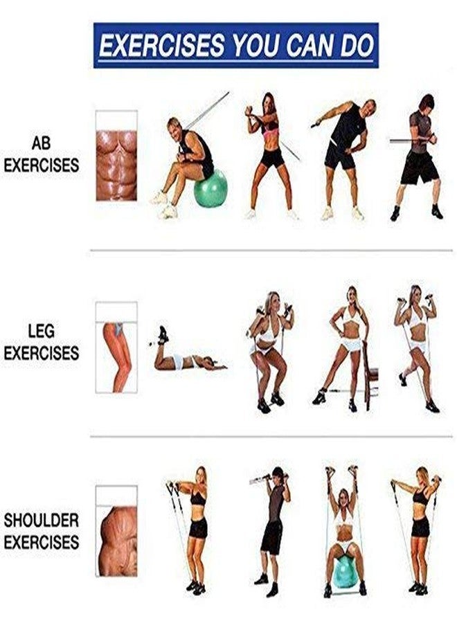VIRTUAL WORLD Single Toning Resistance Tube Pull Rope Exercise Band for Stretching, Workout, Home Gym and Toning with Grip D Shaped Foam Handles for Men and Women - Image 3