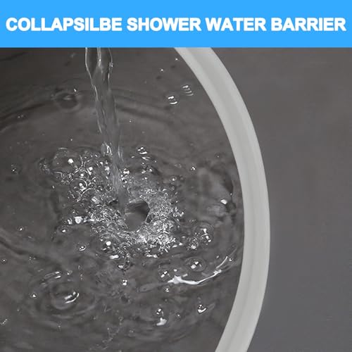 Duzzy 67 Inch Collapsible Shower Threshold Water Dam, Silicone Shower Water Stopper Barrier, Ideal for Wheelchair Accessible, Suitable for Accessibility ADA Handicap Showers Bathroom(5.6 Ft, White) - Image 3