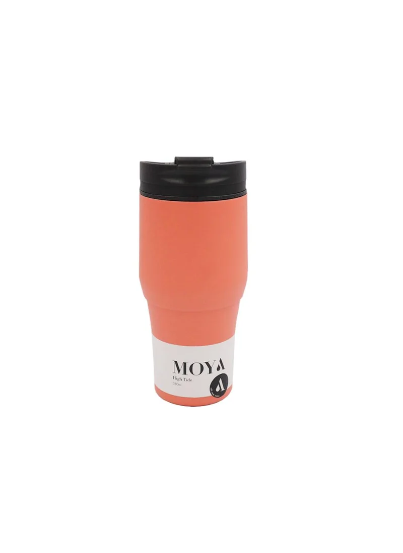 مويا Moya "High Tide" 380ml Travel Coffee Mug Black/Coral