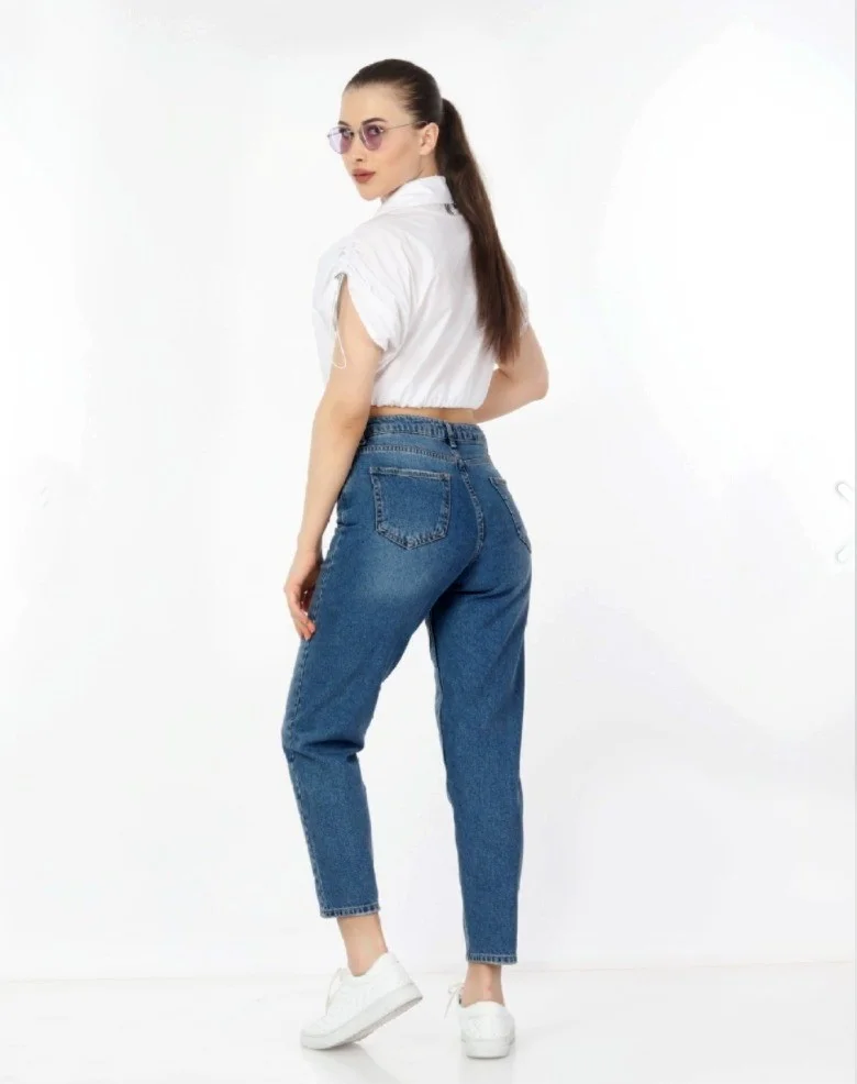 Cedy Denim Women Mom High Waist Boyfriend Jean C599