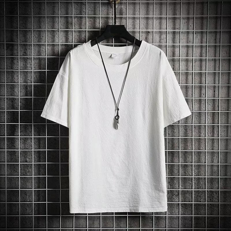 Large Size Ice Silk Ant Zou Short-Sleeved T-Shirt Men'S Summer Thin Solid Color Daily Half-Sleeved T-Shirt Multi-Piece Hair - Image 4