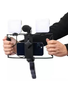 TIGER AY-49X Multi-Purpose Adjustable All-In-One Video Making Kit – Includes 2 LED Lights, Grips, and Microphone – Perfect for Vlogging, Live Streaming, and Content Creation  - Image 3