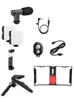 TIGER AY-49X Multi-Purpose Adjustable All-In-One Video Making Kit – Includes 2 LED Lights, Grips, and Microphone – Perfect for Vlogging, Live Streaming, and Content Creation  - Image 5