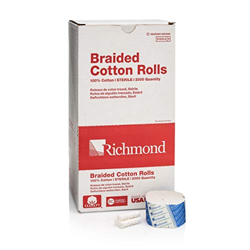 Richmond Dental & Medical 200206 1.5", Medium Braided Cotton Roll, Sterile (Pack of 2000) - Image 1