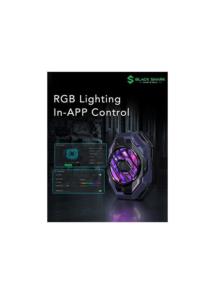بلاك شارك مبرد الهاتف الخلوي Black Shark Fun Cooler 3 Pro، مشعاع الهاتف المحمول سريع التبريد بقدرة 20 وات مع إمكانية التحكم  - Image 2
