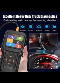 هامزور NC610 obd2 الماسح الضوئي للسيارة الثقيلة شاحنة رمز القارئ أداة تشخيص الديزل وظيفة obdii الكاملة 2 في 1 محرك السيارات والشاحنة ضوء واضح فحص خطأ أداة المسح التشخيصي  - Image 5