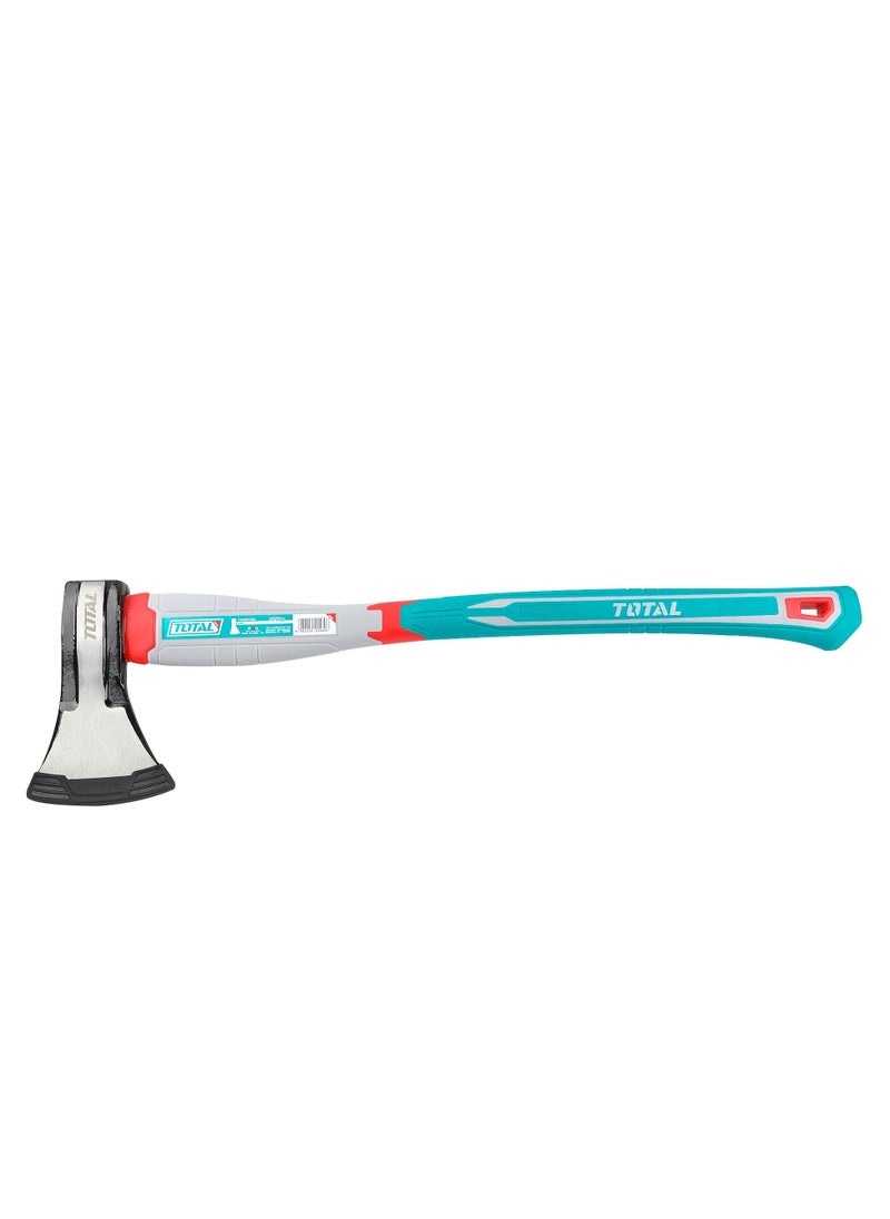 TOTAL Super Total Axe 1250g - Heavy-Duty Drop-Forged Axe Head, 45# Carbon Steel with Heat Treatment, Ergonomic Three-Color Fiberglass Handle for Comfortable Grip THAX061250  - Image 2
