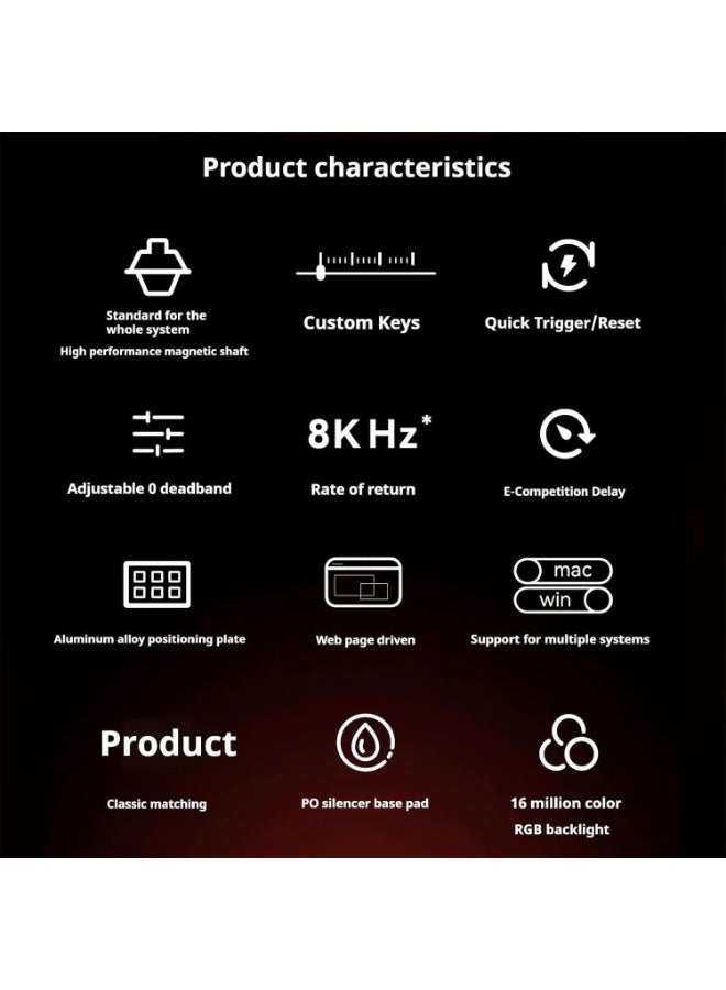 مادليونس لوحة مفاتيح الألعاب المغناطيسية الرائدة MAD 68 HE V2 - مفاتيح مغناطيسية بتقنية تأثير هول من نوع Amber Pro - معدل استجابة 8000 هرتز - معدل مسح 128 ألف - زمن استجابة 0.1 مللي ثانية - دقة 0.01 مم - وضع التشغيل السريع - Image 4