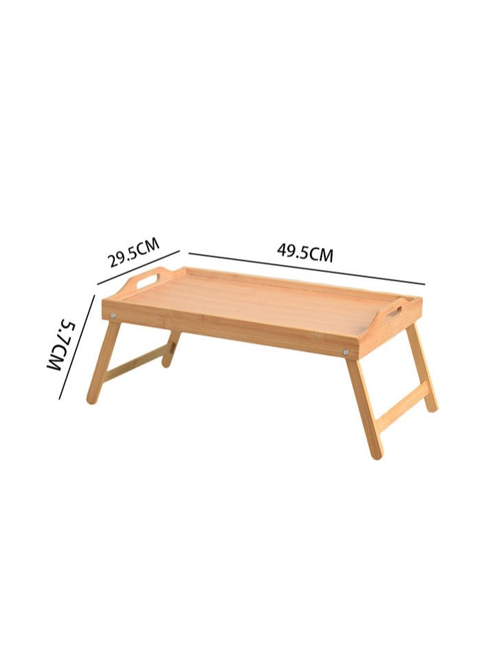 dida-cosmos Multifunctional Mini Foldable Table - Bamboo - Tray - Cutlery Tray / Bed Table - Brown 50x30x25 cm  - Image 3