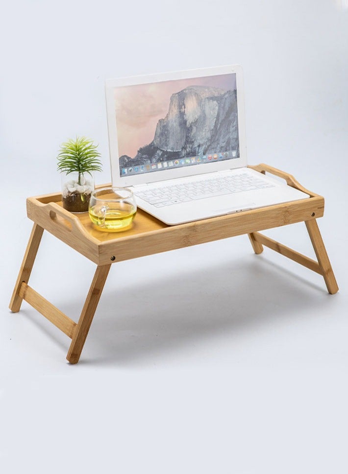dida-cosmos Multifunctional Mini Foldable Table - Bamboo - Tray - Cutlery Tray / Bed Table - Brown 50x30x25 cm  - Image 5