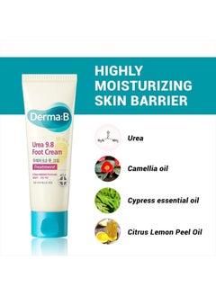 derma b Urea 9.8% Foot Cream for Dry Cracked Feet with Camellia Oil 2.7 Fl Oz, 80ml  - Image 3