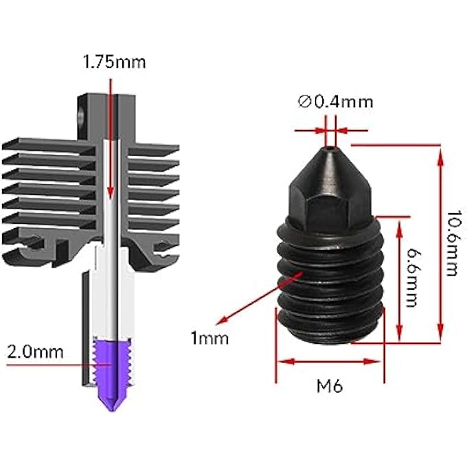 EXTRUSION HEAD HOT END 3D PRINTER HARDENED STEEL BRASS NOZZLE FOR BAMBU LAB TOBAMBOO X1 P1P HIGH TEMPERATURE ASSEMBLY - Image 2