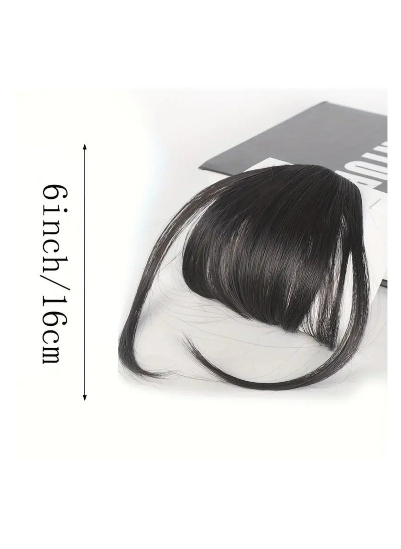 LANGMANNI Clip-In Synthetic Bangs Wig - Natural Looking Straight Hair Fringe for Women, High-Temperature Fiber, Ideal for Cosplay and Parties, Cosplay Accessory|Clipon Fringe|Realistic Hairline, Wig Accessories  - Image 2
