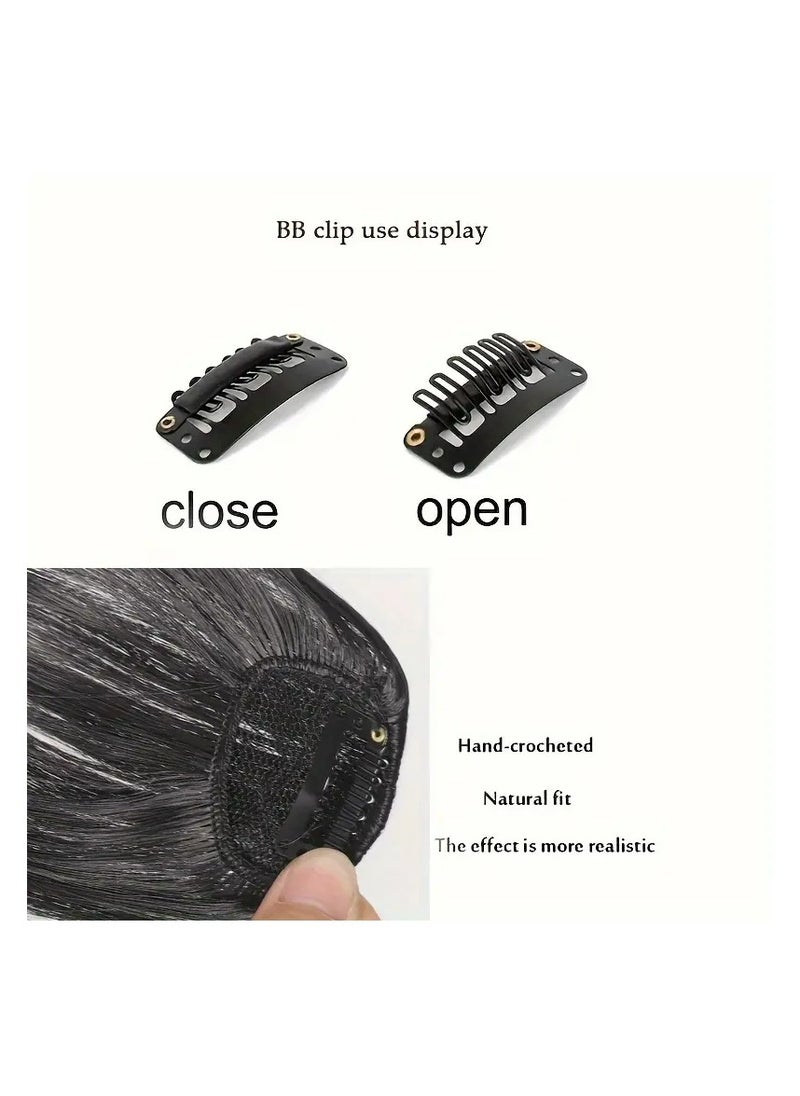 LANGMANNI Clip-In Synthetic Bangs Wig - Natural Looking Straight Hair Fringe for Women, High-Temperature Fiber, Ideal for Cosplay and Parties, Cosplay Accessory|Clipon Fringe|Realistic Hairline, Wig Accessories  - Image 4