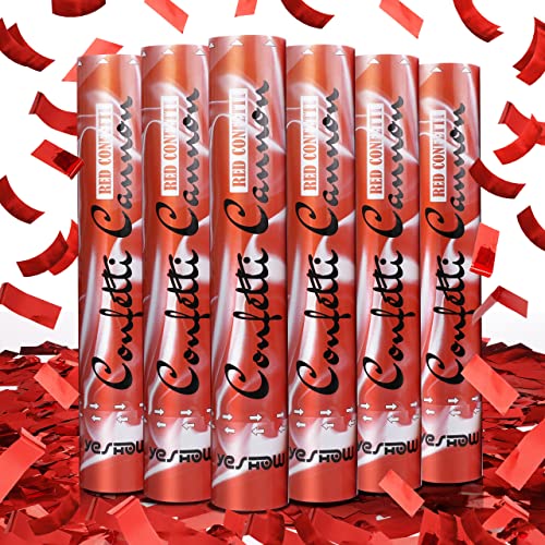 Confetti Cannon Party Poppers Shooters RedYESHOW Confetti Bomb Blaster6 pack for Birthday Christmas New Years Eve Wedding Graduation