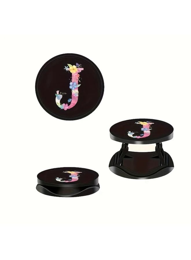 Black Folding Telescopic Letter Design Phone Stand with Custom Initial - Image 3