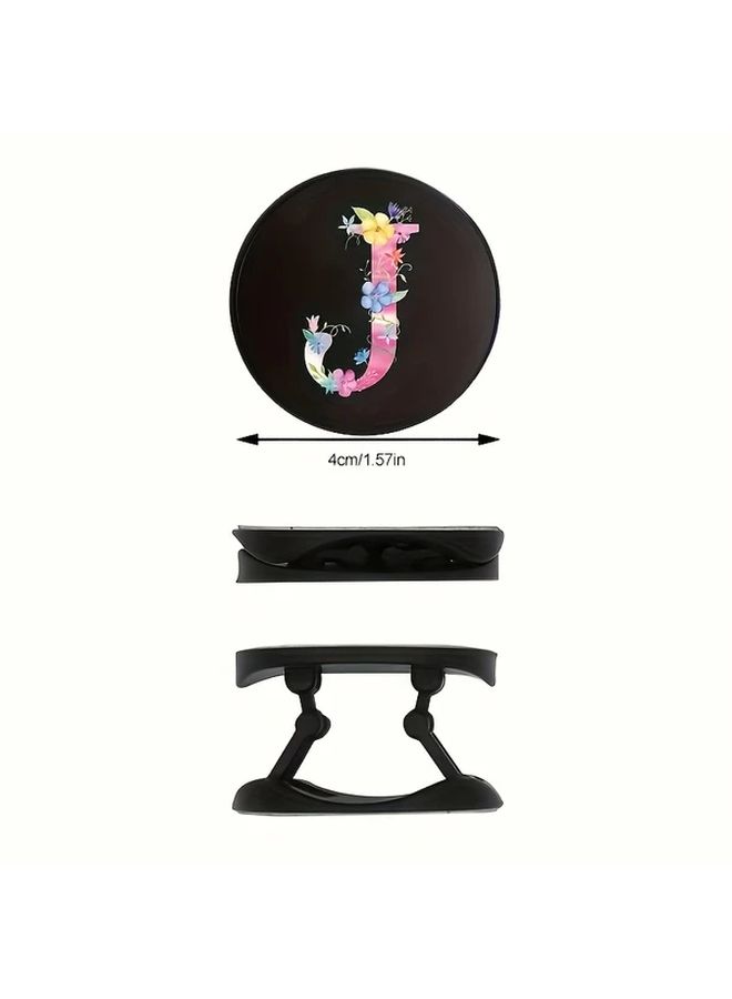 Black Folding Telescopic Letter Design Phone Stand with Custom Initial - Image 2