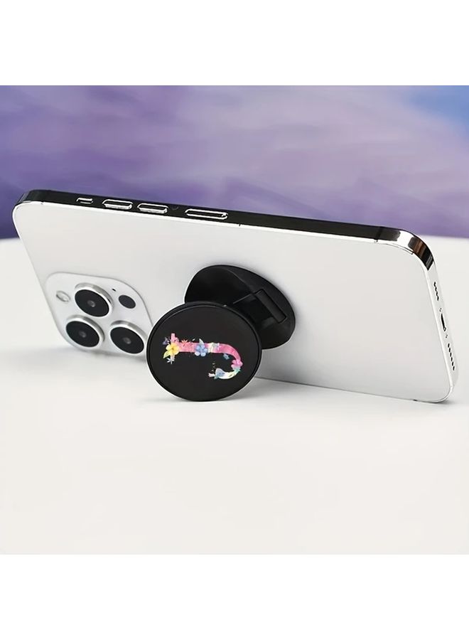 Black Folding Telescopic Letter Design Phone Stand with Custom Initial - Image 5