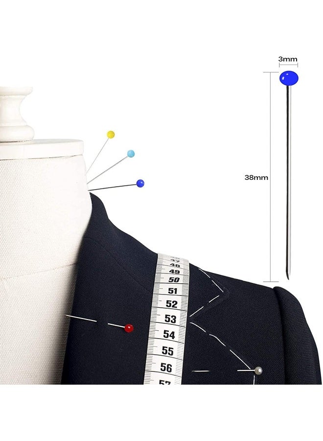 250 Pcs 1.5 Inch Sewing Pins with Glass Pearl Head Pins Straight Quilting Pins Multicolors Ball Head Pins with Hanging Plastic Contain Box for Dressmaker Jewelry DIY Decoration Craft and Sewing Project - Image 3