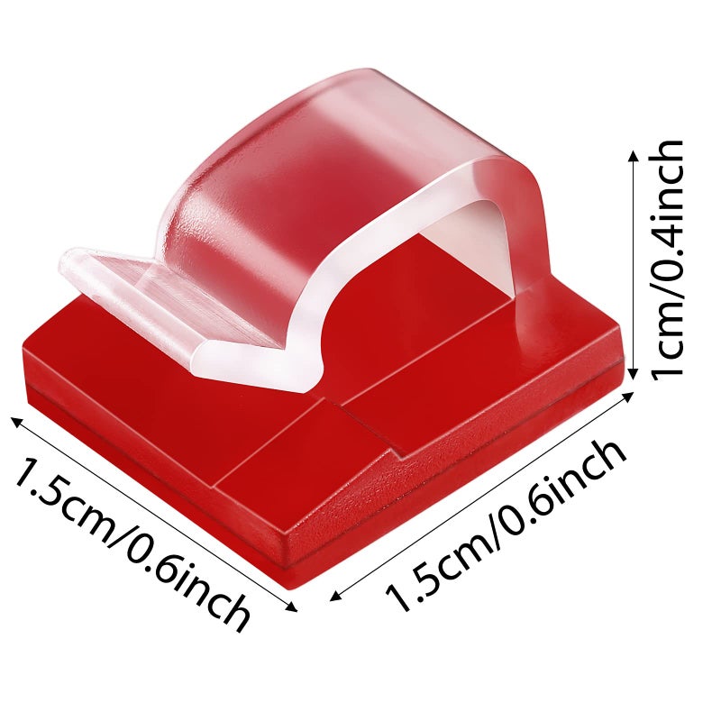 Maitys 60 Pieces Outdoor Cable Clips Christmas Adhesive Hooks Cable Management Wire Light Clips Cord Hider Organizer for Fairy Light Under Desk, Wall, Car and Electric Wires(Small,Clear) - Image 2