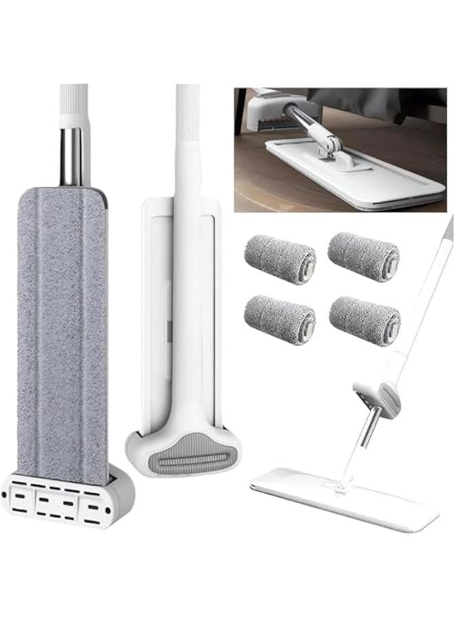 Beauenty Lazy Person's Self-Washing Mop - 360° Rotatable Flat Cleaning Tool for Wet & Dry Use, Hands-Free Microfiber Floor/Hardwood Cleaner (with 4 Pads) - Image 1