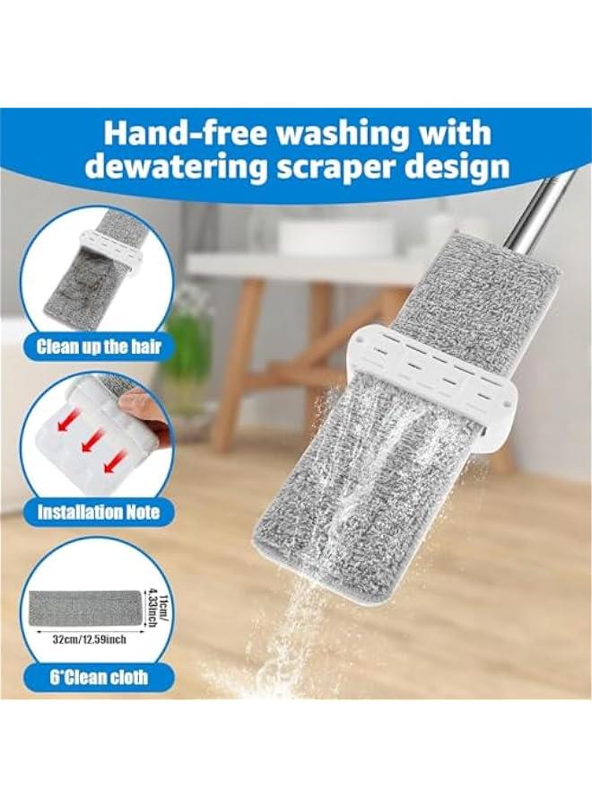 Beauenty Lazy Person's Self-Washing Mop - 360° Rotatable Flat Cleaning Tool for Wet & Dry Use, Hands-Free Microfiber Floor/Hardwood Cleaner (with 4 Pads) - Image 4