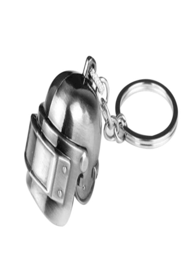 NIBEMINENT PubG Level 3 Helmet Model Keychain Silver