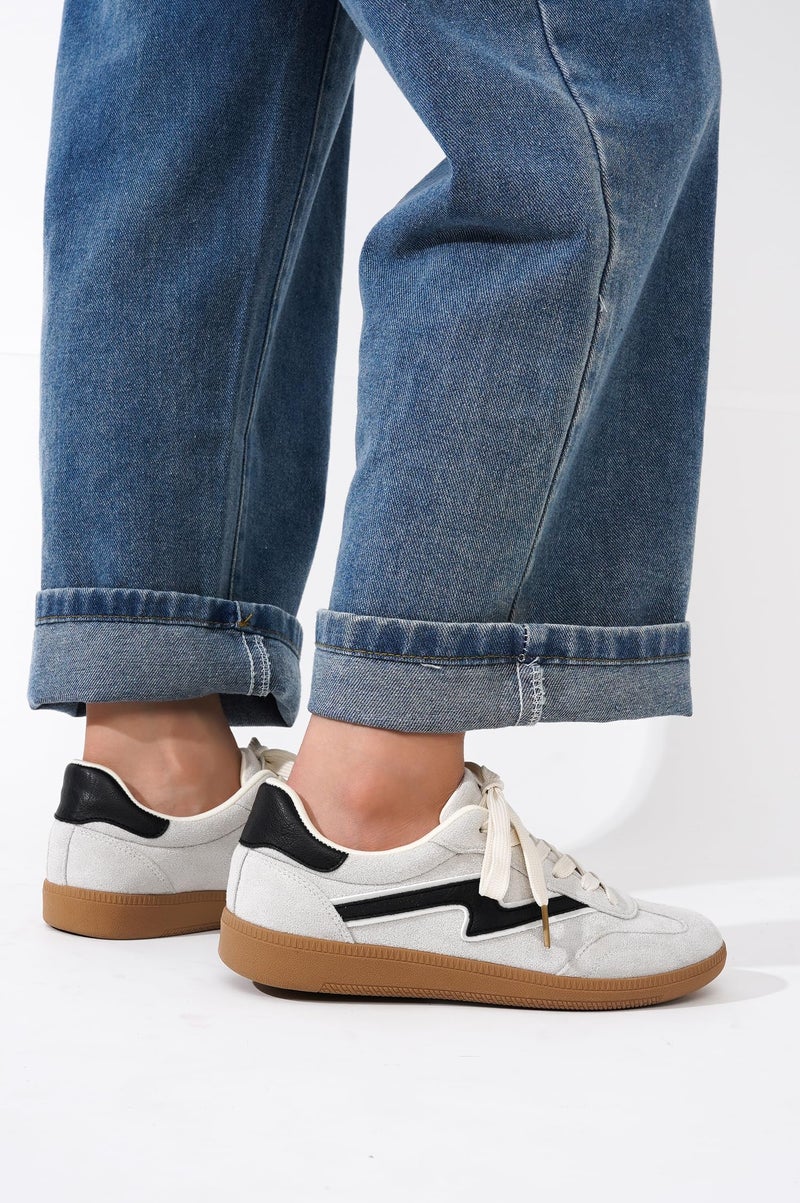 Project Cloud Fashion Sneakers for Women 2026 - Lace-Up Shoes Trendy Women Sneakers with Memory Foam Insole Women's Fashion Sneakers Non-Slip Womens Shoes (Irita, WHITMULT,9) Light Grey Multi - Image 2