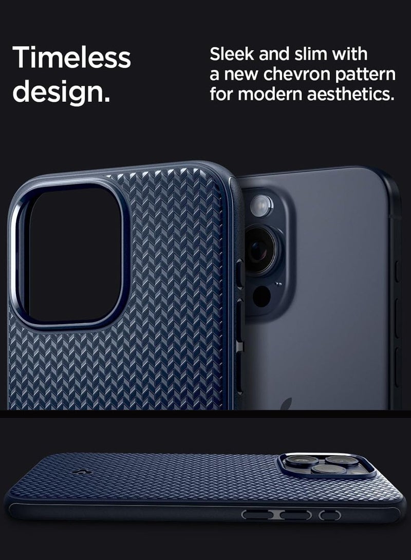 Spigen Mag Armor MagFit for iPhone 15 Pro Case Cover with MagSafe - Navy Blue  - Image 3