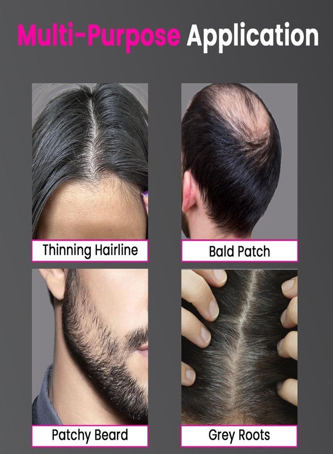 XEWOi Korean Hairline Cover-Up Powder Black 4gm | Instantly Covers Grey Roots, Bald Spots, Beard & White Hair | Matte Finish & Long-Lasting | Highly Pigmented Flawless Hair Density Filler - Image 3