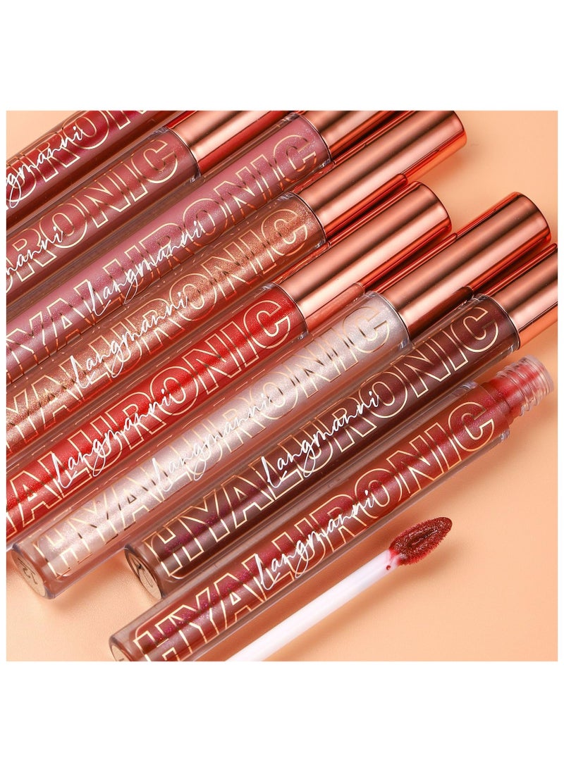 LANGMANNI "LANGMANNI Hyaluronic Acid Glitter Lip Glaze: Eight Shades of Moisturizing Brilliance" (#07)  - Image 2