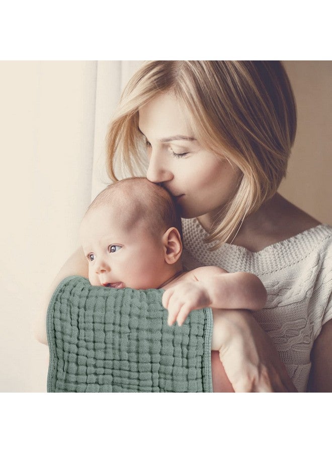 لوكسي مناديل تجشؤ موسلين من لوكسي، مصنوعة من القطن بنسبة 100%، كبيرة الحجم 20×10 بوصة، ناعمة للغاية وعالية الامتصاص، عبوة من 6 قطع من مناديل تجشؤ الأطفال للأولاد والبنات (أخضر غامق) - Image 2