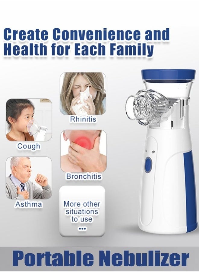 Generic Nebulizers USB Rechargeable Portable Nebulizer Machine for Adults and Children Ultrasonic Mesh Inhalators with Masks and Mouthpieces for Home and Travel Use  - Image 2